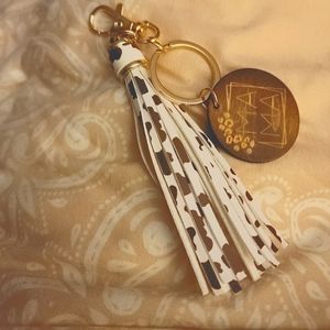 Tan and Beige MAMA Keychain/Clip